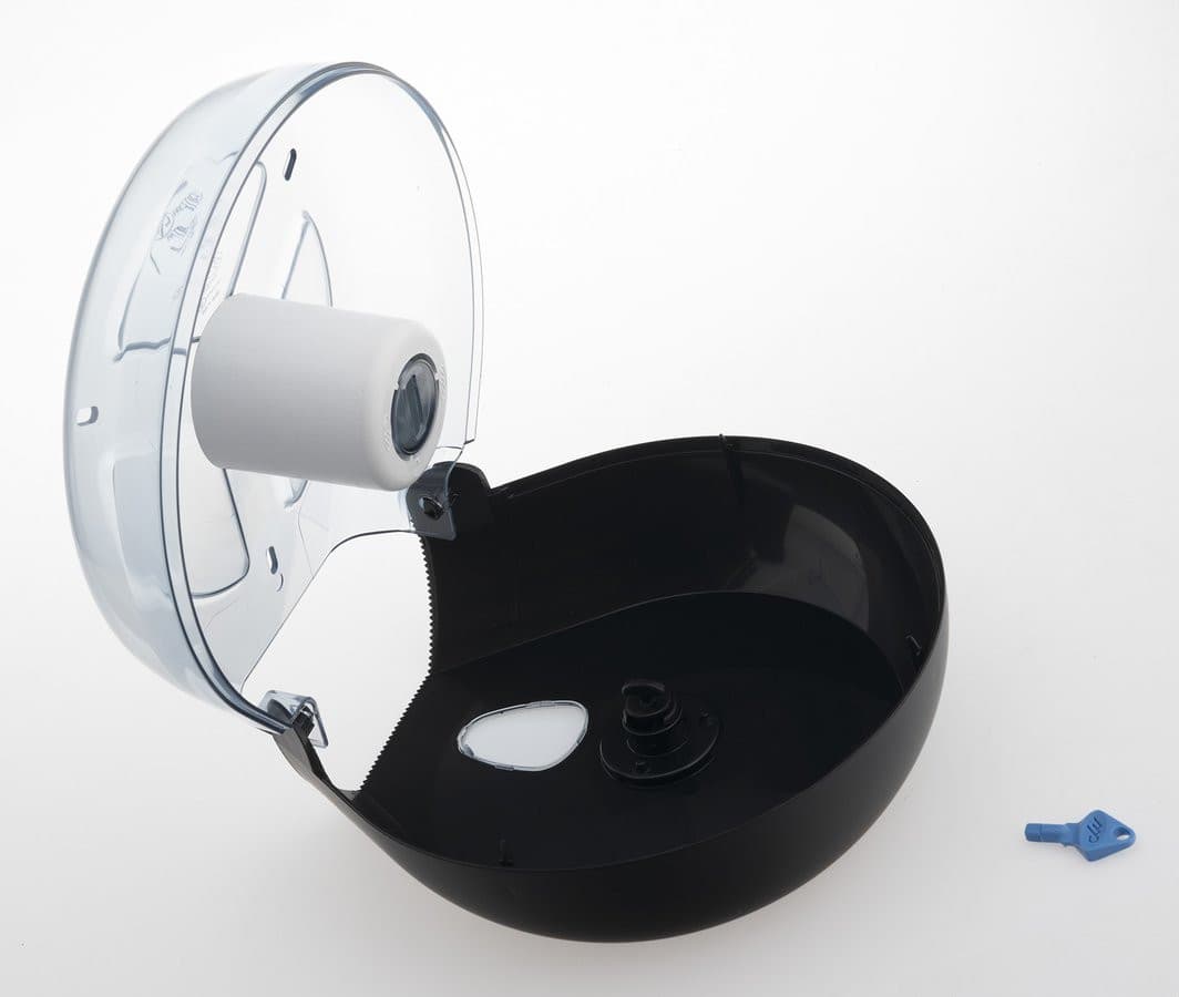 COLORED dowoznik na papier toaletowy o Ø 23cm, ABS, czarny mat