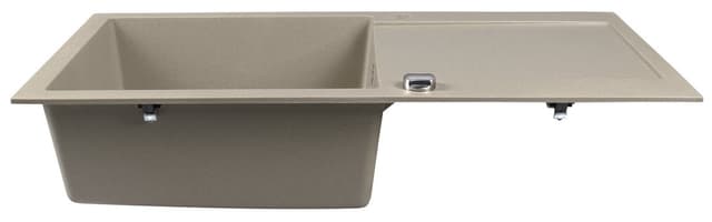 Zlewozmywak granitowy wpuszczany jednokomorowy z ociekaczem, 97x50cm, beżowy
