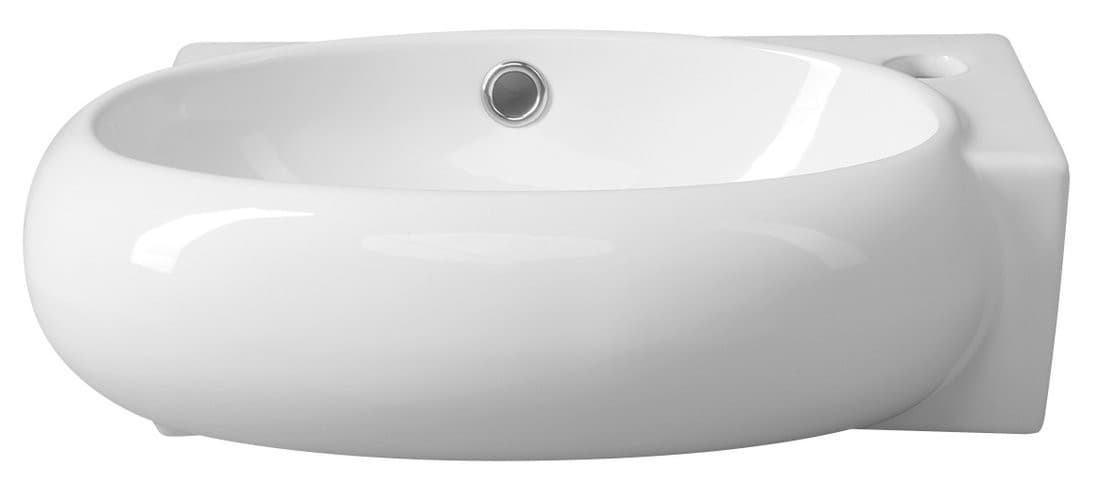RIBERA umywalka ceramiczna narożna 43x28,5 cm, otwór na baterię po prawej strony