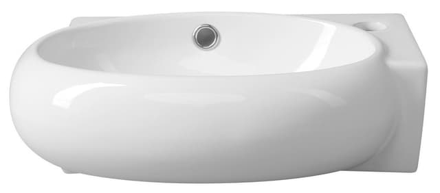 RIBERA umywalka ceramiczna narożna 43x28,5 cm, otwór na baterię po prawej strony