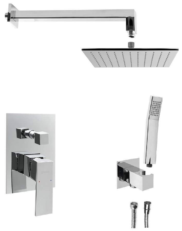 LATUS zestaw prysznicowy podtynkowy z baterią podtynkową, 2 wyjścia, chrom