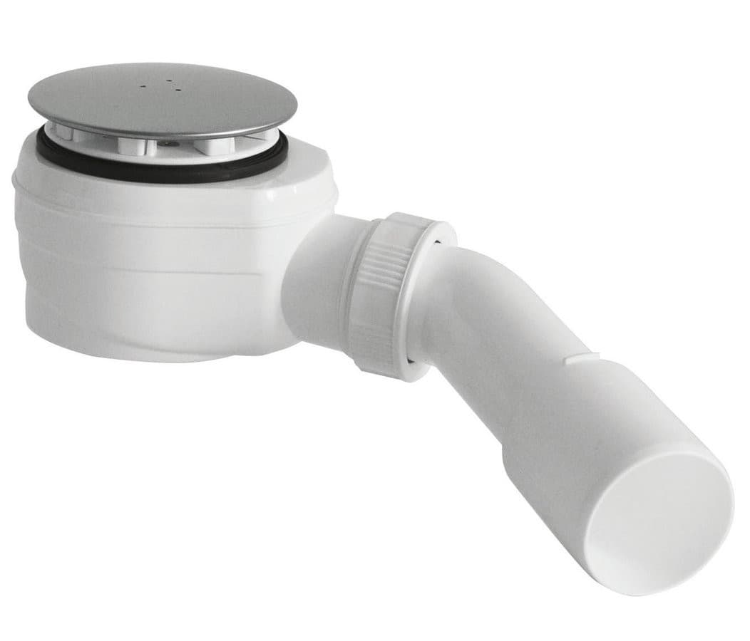 Syfon do brodzików niski, średnica 60mm, DN40/50, korek stal nierdzewna polerowana