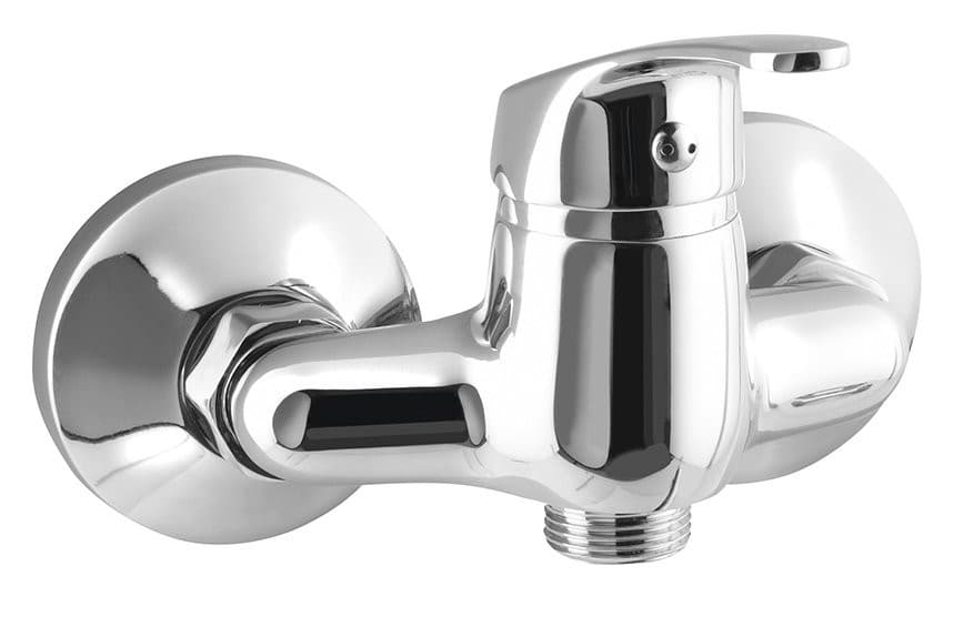 AQUALINE 35 bateria umywalkowa ścienna 3/4", rozstaw 100mm, bez wylewki, chrom