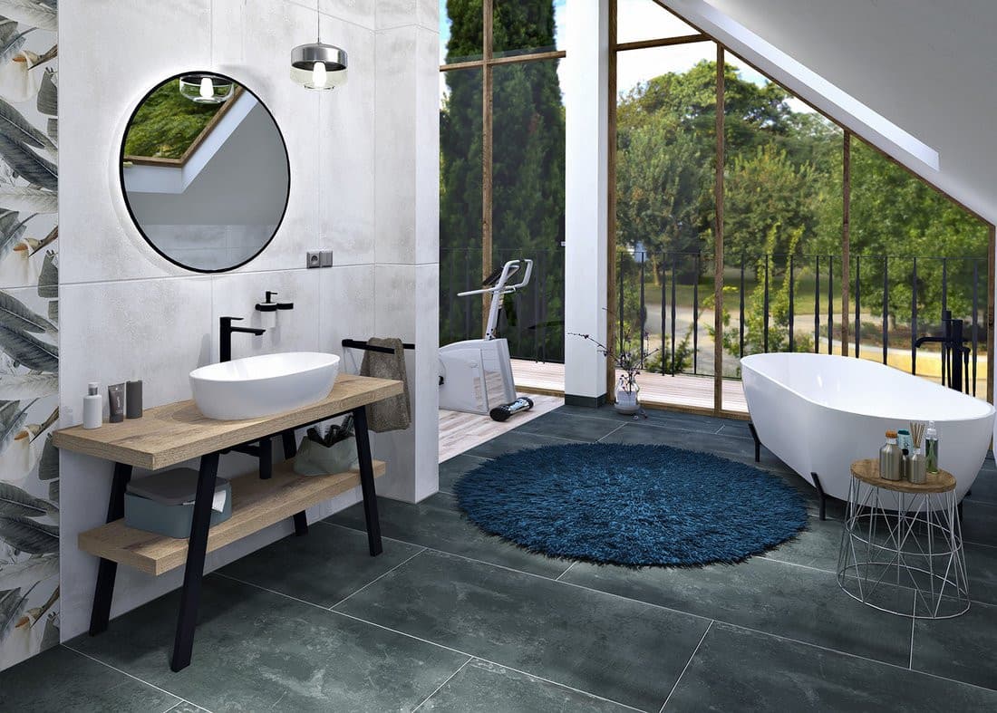 TWIGA konsola pod umywalkę 130x72x50 cm, czarny mat/ciemny dąb