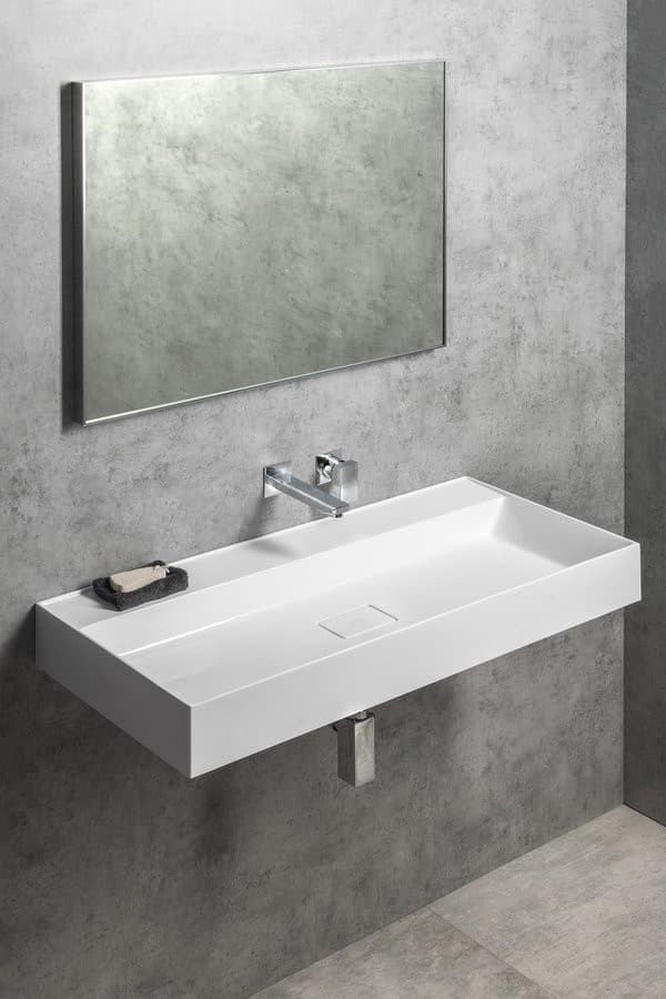 GODIVA umywalka kompozytowa 96x44cm, bez otworu na baterię, biały