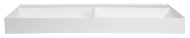 GODIVA umywalka kompozytowa podwójna, 119x44cm, bez otworu na baterię, biały