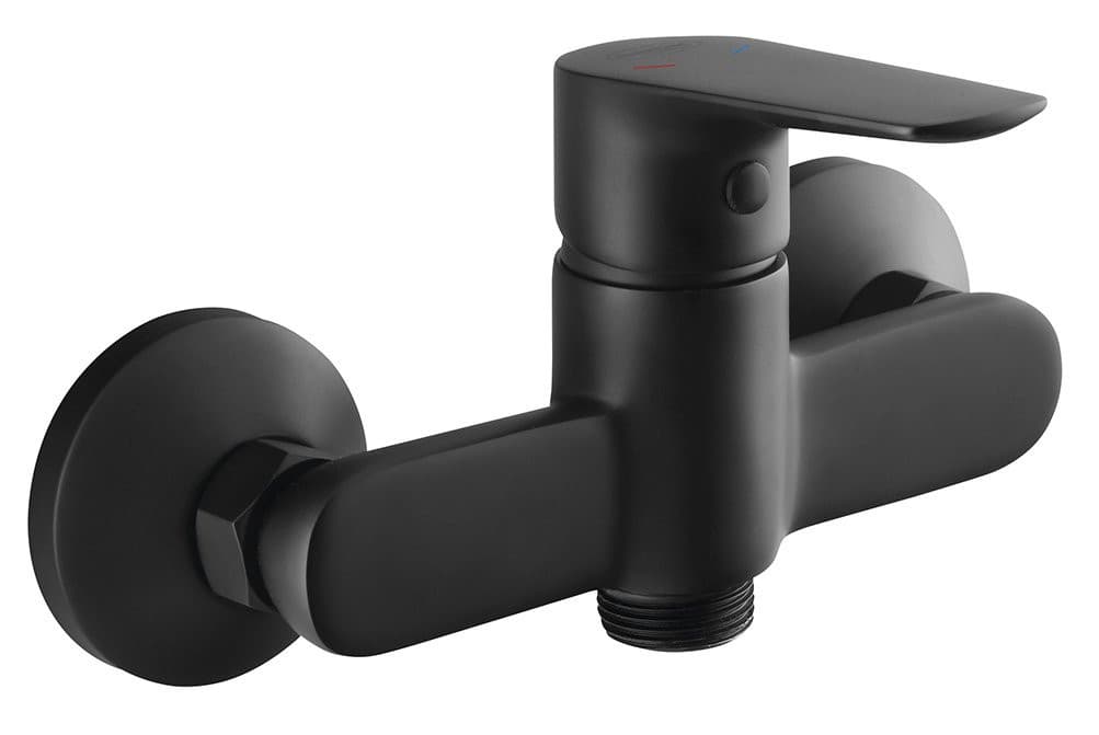 LOTTA bateria prysznicowa ścienna 3/4", bez wylewki, czarny mat