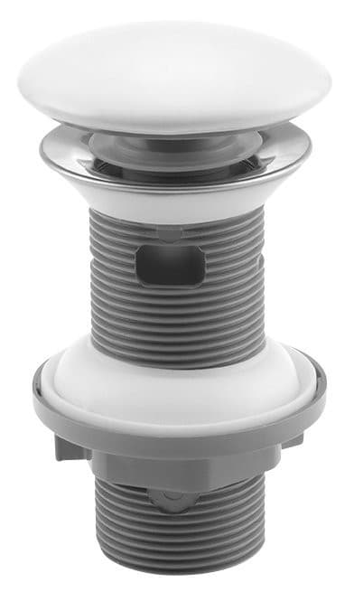 Odpływ umywalkowy 5/4", cklik-klak, korek ceramiczny, 20-70mm, biały