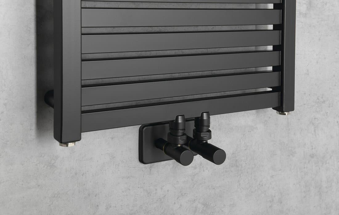 TONDI grzejnik łazienkowy 450x970 mm, podłączenie centralne, czarny mat