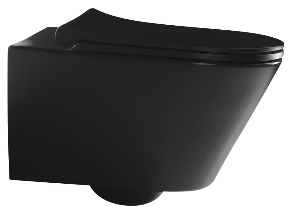 AVVA CLEANWASH WC wiszące z funkcją bidetu, Rimless, 35,5x53cm, czarny mat