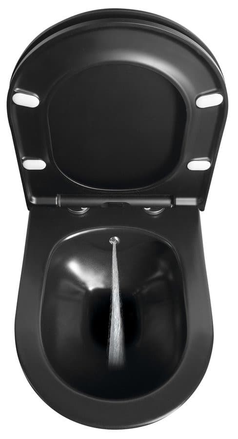 AVVA CLEANWASH WC wiszące z funkcją bidetu, Rimless, 35,5x53cm, czarny mat