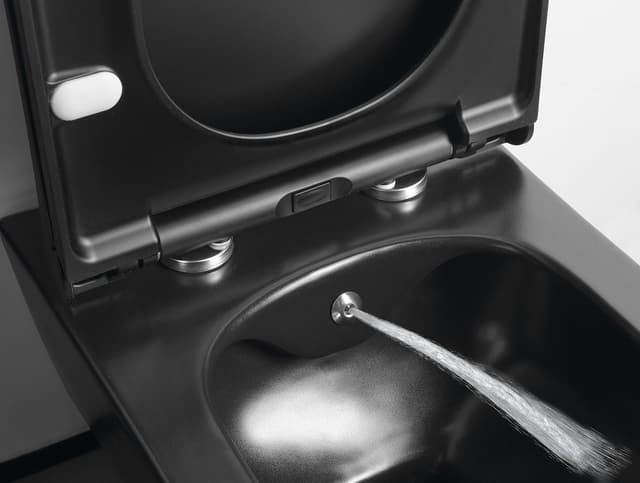 AVVA CLEANWASH WC wiszące z funkcją bidetu, Rimless, 35,5x53cm, czarny mat