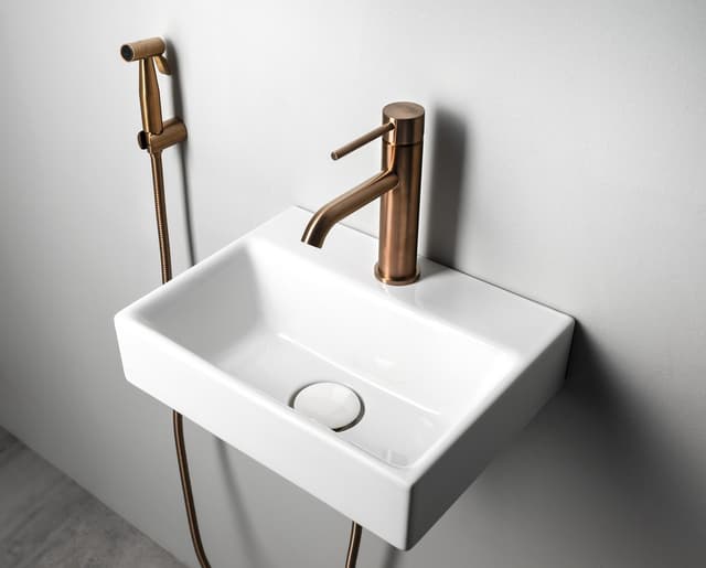 RHAPSODY bateria umywalkowa z prysznicem bidetowym, miedź mat