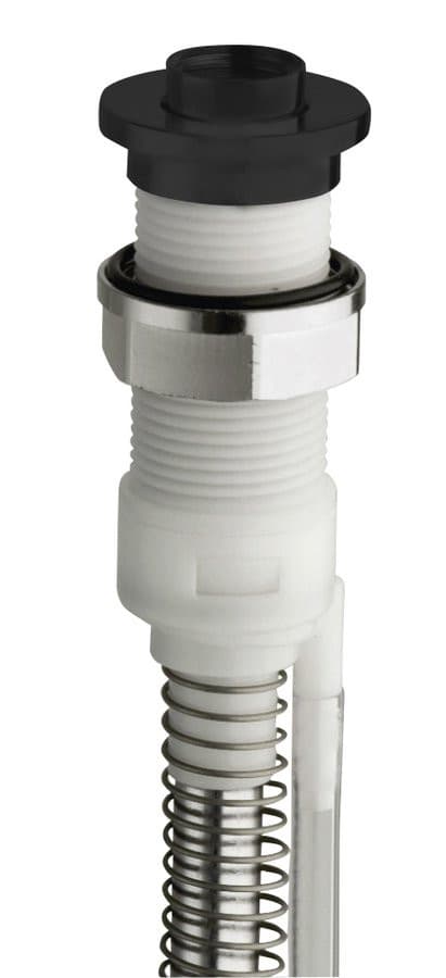 FOLLOW ME Gniazdo prysznicowe z odpływem do krawędzi wanny wraz z wężem i odpływem, okrągła, czarny mat