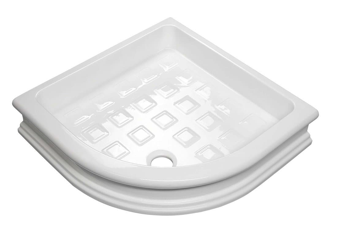 RETRO brodzik prysznicowy ceramiczny, półokrągły 90x90x20cm, R550, biały