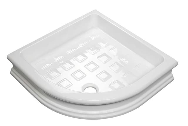 RETRO brodzik prysznicowy ceramiczny, półokrągły 90x90x20cm, R550, biały