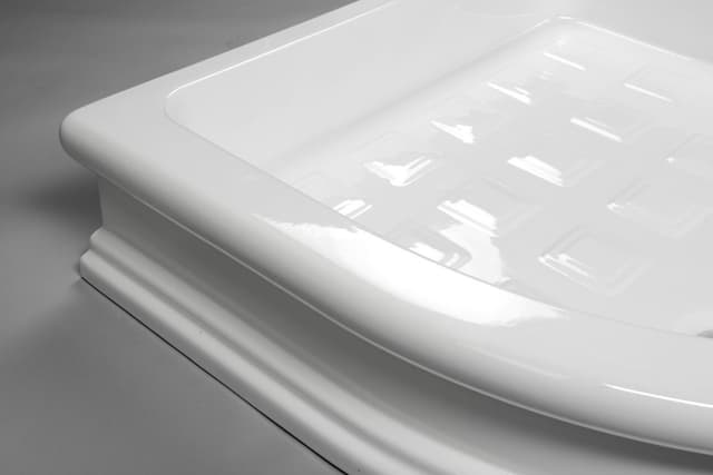 RETRO brodzik prysznicowy ceramiczny, półokrągły 90x90x20cm, R550, biały