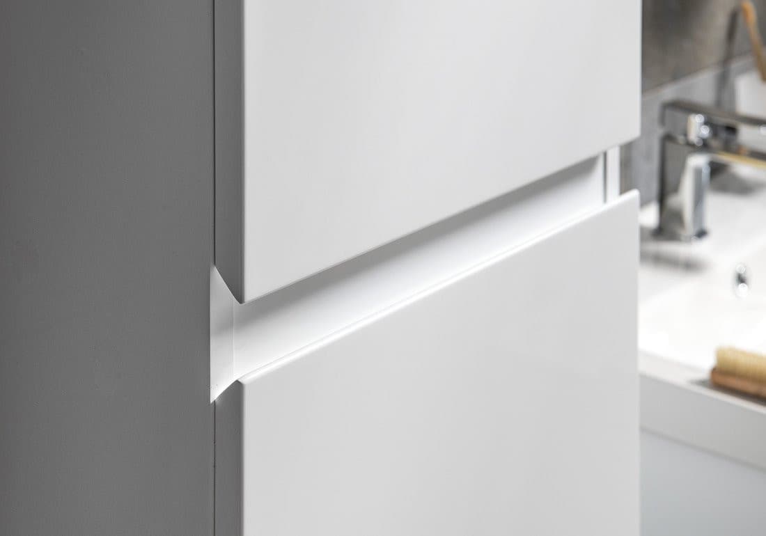 ALTAIR słupek wysoki z koszem na bieliznę 40x184x31cm, lewy, biały