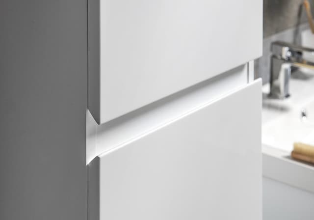 ALTAIR słupek wysoki z koszem na bieliznę 40x184x31cm, lewy, biały