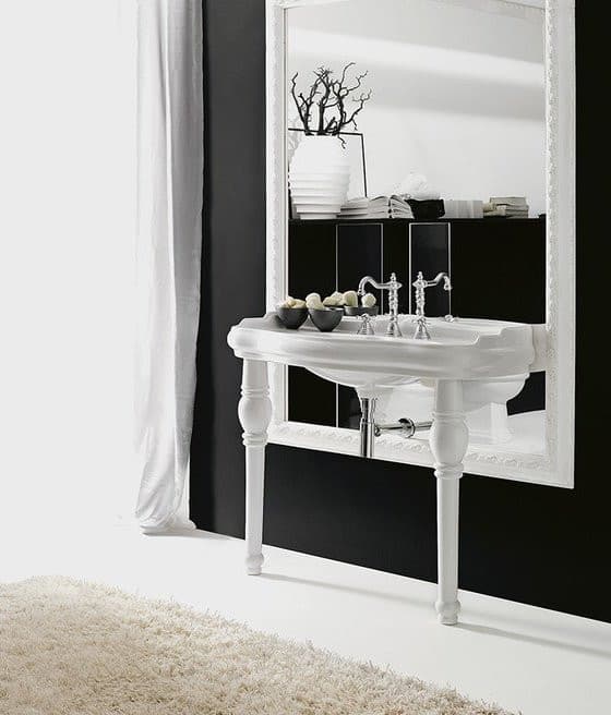 RETRO ceramiczne nogi do umywalki 105001, proste, 1 sztuka, biały