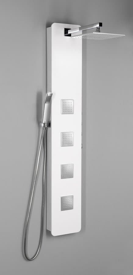 SPIRIT SQUARE panel prysznicowy z baterią termostatyczną 250x1550mm, biały