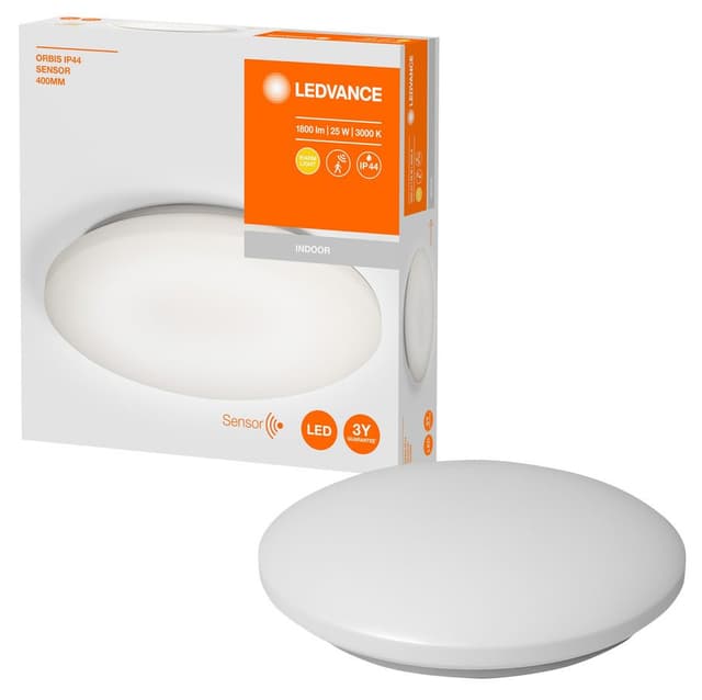 ORBIS lampa sufitowa łazienkowa, ø 400mm, czujnik bezdotykowy, 1800lm, 25W, IP44