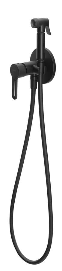 Bateria bidetowa podtynkowa ze słuchawką bidetową i wężem, czarny mat