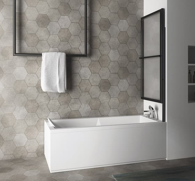 KAGERA parawan wannowy pneumatyczny, szer. 710mm, czarny mat, szkło czyste