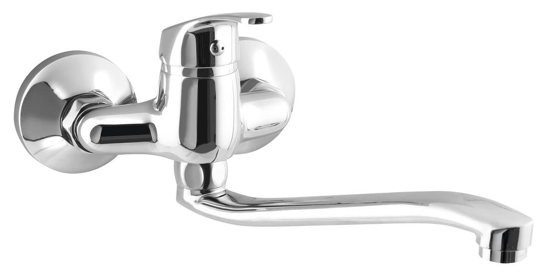 AQUALINE 35 bateria ścienna, 100mm rozstaw, uchwyt płaski podwyższony, chrom