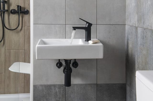 MINOS umywalka ceramiczna 45x26cm, bateria z prawej strony, biała