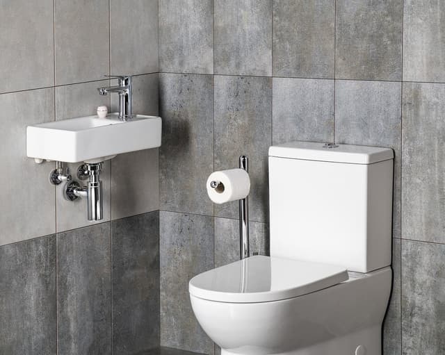 MINOS Umywalka ceramiczna 40x22cm, bateria z prawej strony, biała