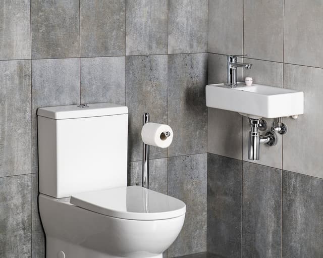 MINOS umywalka ceramiczna 40x22cm, bateria z lewej strony, biała