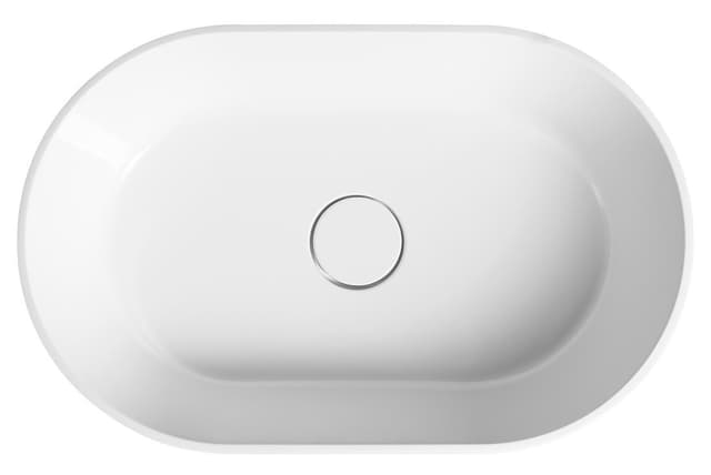 GERANO umywalka kompozytowa nablatowa z pokrywą odpływu 60x38cm, biały