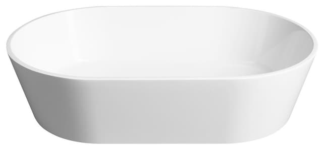 GERANO umywalka kompozytowa nablatowa z pokrywą odpływu 60x38cm, biały