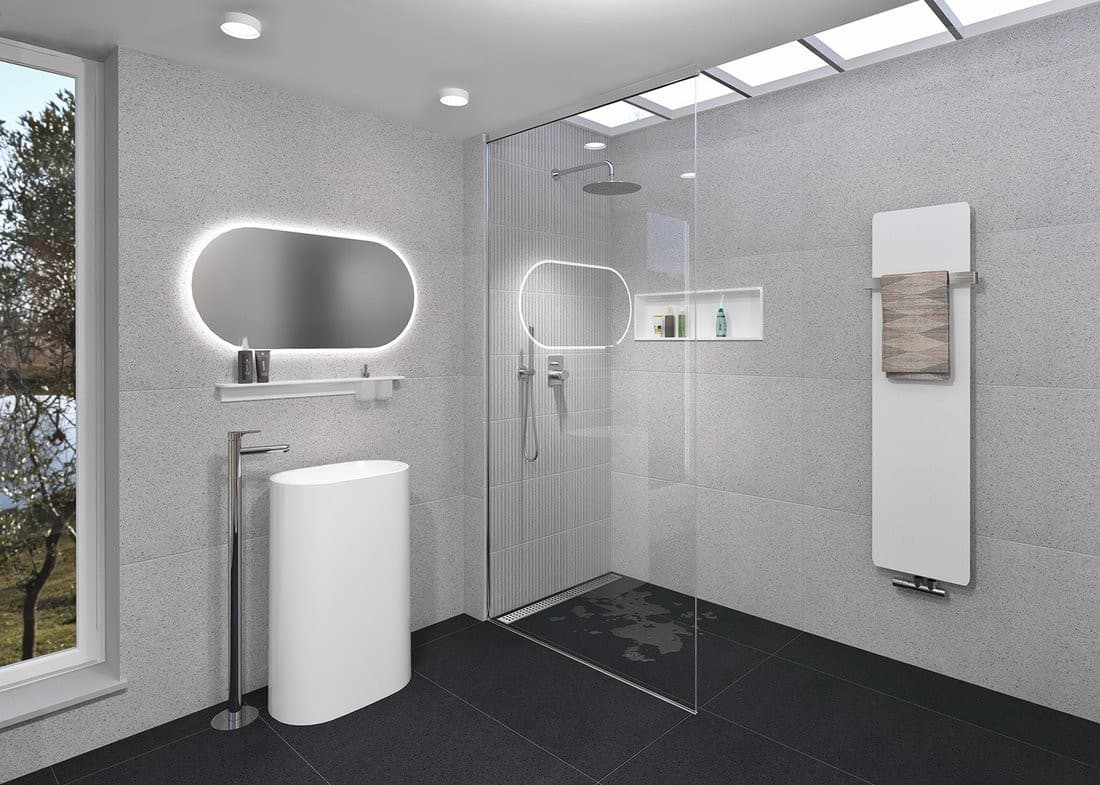 TREVA umywalka wolnostojąca z pokrywą odpływu 56,5x85cm, kompozyt, biały mat