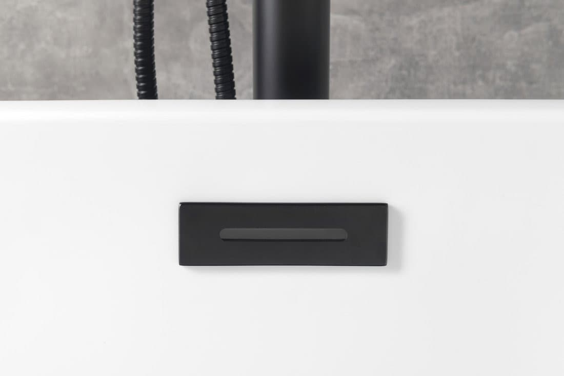 SET maskownica przelewu, odpływ wannowy 6/4", klik-klak, czarny mat