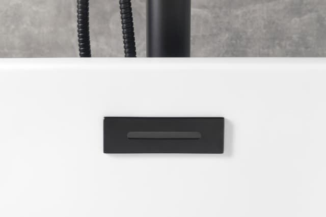 SET maskownica przelewu, odpływ wannowy 6/4", klik-klak, czarny mat