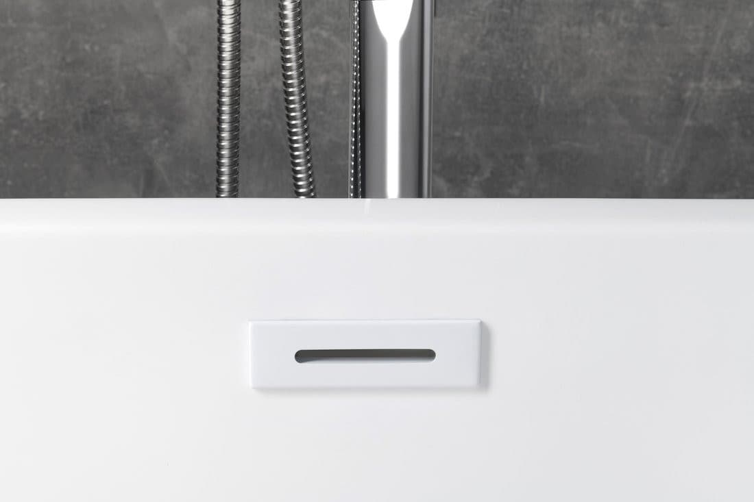 SET maskownica przelewu, odpływ wannowy 6/4", klik-klak, biały połysk