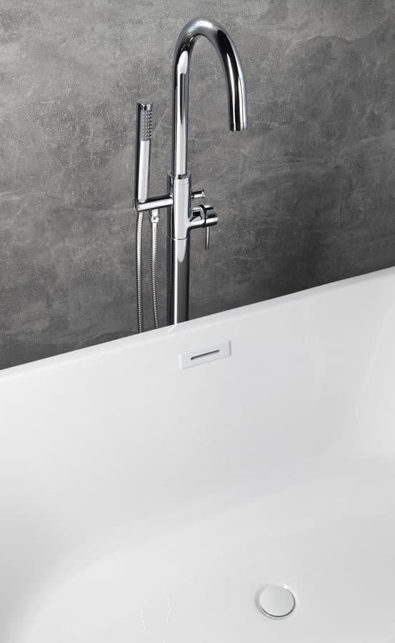 SET maskownica przelewu, odpływ wannowy 6/4", klik-klak, biały połysk