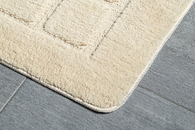 DELHI dywanik łazienkowy 50x80cm antypoślizgowa, 100% polyester, beżowy