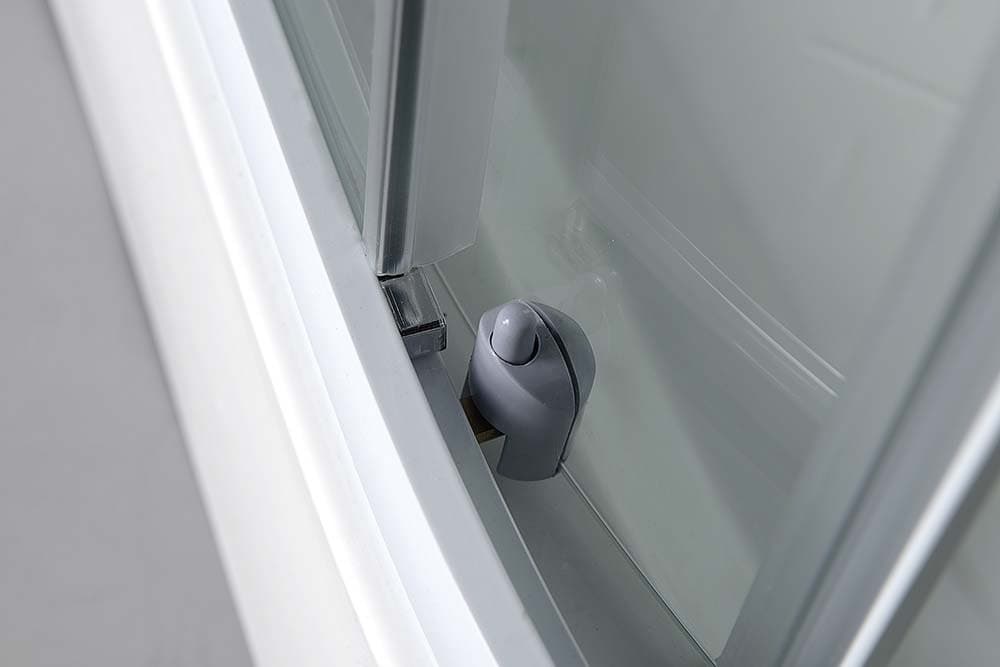 AIGO Boks prysznicowy półokrągły 900x900x2040 mm, biały profil, szkło czyste