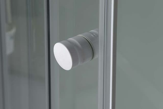 AIGO Boks prysznicowy półokrągły 900x900x2040 mm, biały profil, szkło czyste