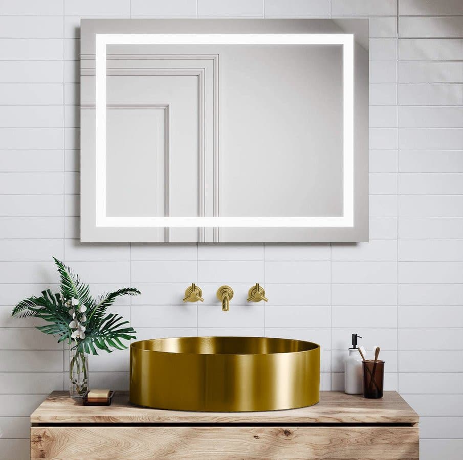 AURUM umywalka ze stali nierdzewnej, średnica 38cm, z korkiem, złoto mat