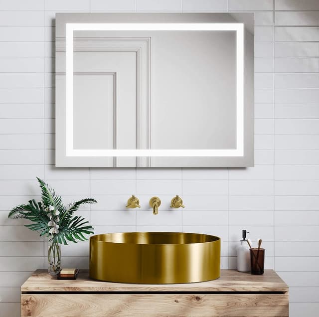 AURUM umywalka ze stali nierdzewnej, średnica 38cm, z korkiem, złoto mat