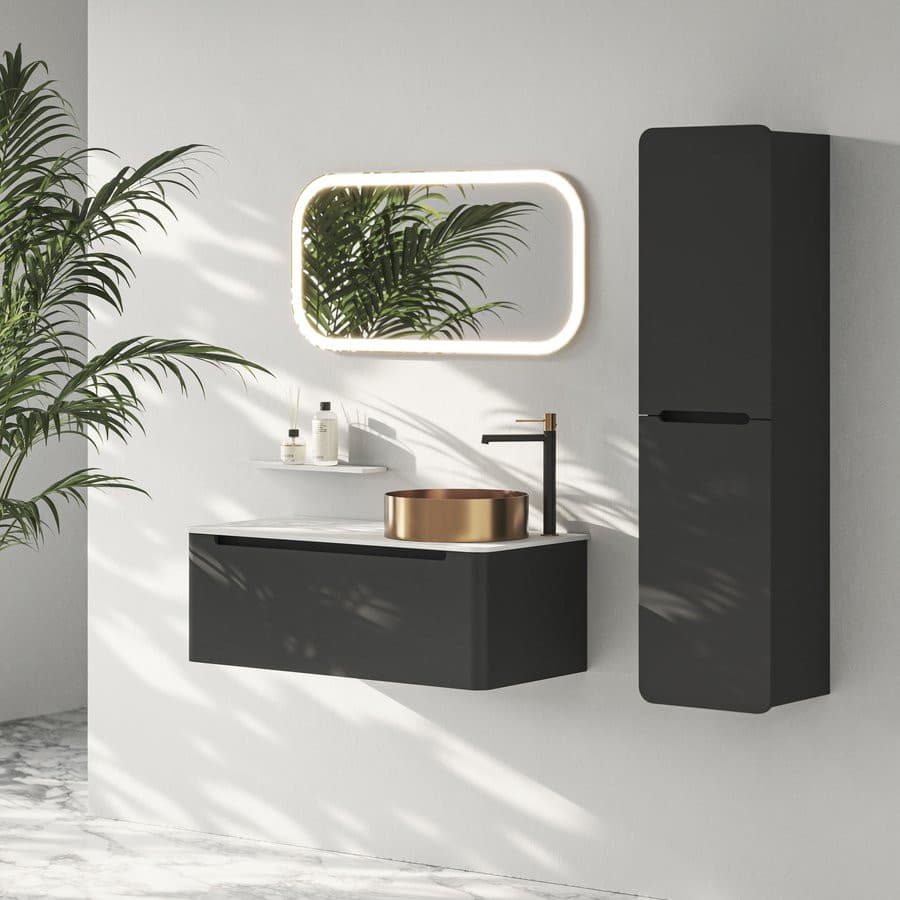 AURUM umywalka ze stali nierdzewnej, średnica 38cm, z korkiem, miedź mat