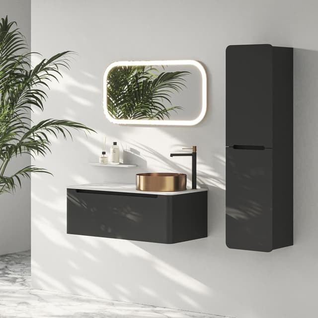 AURUM umywalka ze stali nierdzewnej, średnica 38cm, z korkiem, miedź mat