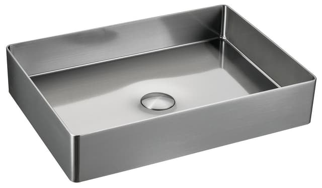 AURUM umywalka ze stali nierdzewnej 50x35,2cm, z korkiem, stal nierdzewna mat