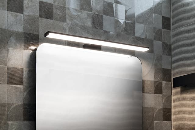 CHICAGO XL LED oświetlenie 600x120mm, 12W, 230V, IP44, plastik, czarny mat