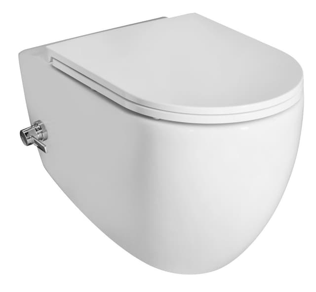 INFINITY CLEANWASH WC wiszące, z dyszą bidetową i zaworem, Rimless, 36,5x53cm, biały