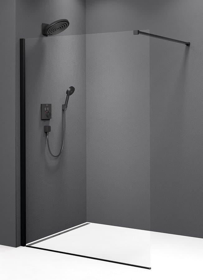 MODULAR SHOWER BLACK ścianka walk-in, montaż przy ścianie, 900 mm